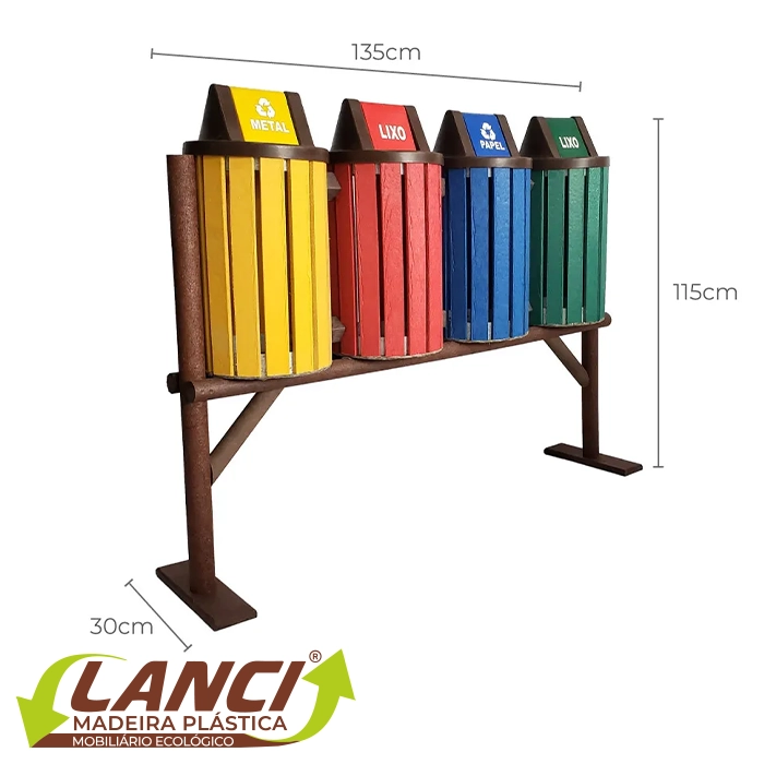 Lixeira lápis colorida para decorar escolas e creches