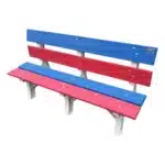 BANCO DE JARDIM MADEIRA PLÁSTICA MACIÇA COLORIDO COM 3 LUGARES E 4 TÁBUAS 100% RECICLADO 1,50M / LC-01C