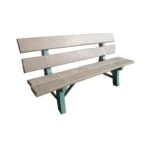 BANCO DE JARDIM MADEIRA PLÁSTICA MACIÇA MARROM COM 3 LUGARES E 4 TÁBUAS 100% RECICLADO 1,48M / LC-01