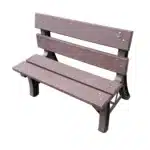 BANCO DE JARDIM MADEIRA PLÁSTICA MACIÇA REFORÇADA MARROM COM 2 LUGARES E 4 TÁBUAS 100% RECICLADO 1M / LC-02