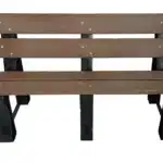 BANCO DE JARDIM MADEIRA PLÁSTICA MARROM COM 3 LUGARES E 4 TÁBUAS 100% RECICLADO 1,50M / LC-01E