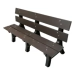 BANCO DE JARDIM MADEIRA PLÁSTICA MARROM COM 3 LUGARES E 4 TÁBUAS 100% RECICLADO 1,50M / LC-01E