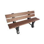 BANCO DE MADEIRA PLÁSTICA REFORÇADO MARROM COM 3 LUGARES E 4 TÁBUAS 100% RECICLADO 1,5M / LC-01R