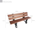 BANCO DE MADEIRA PLÁSTICA REFORÇADO MARROM COM 3 LUGARES E 4 TÁBUAS 100% RECICLADO 1,5M / LC-01R