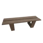 BANCO EM MADEIRA PLÁSTICA MACIÇA MARROM SEM ENCOSTO COM 3 LUGARES E 2 TÁBUAS 100% RECICLADO 1,48M / LC-11