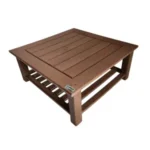 MESA DE CENTRO BAIXA EM MADEIRA PLÁSTICA MACIÇA MARROM 100% RECICLADA 50CM / BE-16A