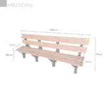 BANCO DE JARDIM MADEIRA PLÁSTICA MACIÇA REFORÇADA MARROM COM 3 LUGARES E 4 TÁBUAS 100% RECICLADO 2M / LC-01A