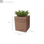 CACHEPÔ QUADRADO EM MADEIRA PLÁSTICA MACIÇA MARROM 100% RECICLADO 49CM / FL-02