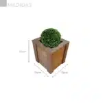 CACHEPÔ QUADRADO EM MADEIRA PLÁSTICA MACIÇA MARROM COM BORDA 100% RECICLADO 53CM / FL-02B