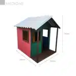 CASINHA DE BONECA DE MADEIRA PLÁSTICA MACIÇA EM FORMATO QUADRADO SEM VARANDA 100% RECICLADA 1,75M / LC-68