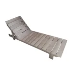 ESPREGUIÇADEIRA MADEIRA PLÁSTICA MACIÇA MARROM PARA PISCINA OU ÁREAS ABERTAS 100% RECICLADA 1,9M / LC-03
