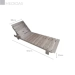 ESPREGUIÇADEIRA MADEIRA PLÁSTICA MACIÇA MARROM PARA PISCINA OU ÁREAS ABERTAS 100% RECICLADA 1,9M / LC-03
