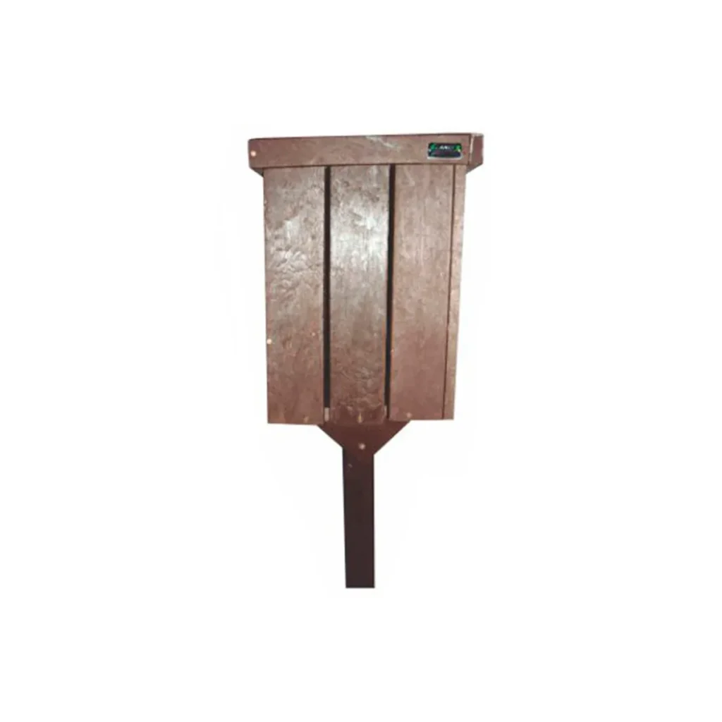 LIXEIRA MADEIRA PLÁSTICA MACIÇA 45 LITROS QUADRADA 100% RECICLADA 1,5M / LC-21C