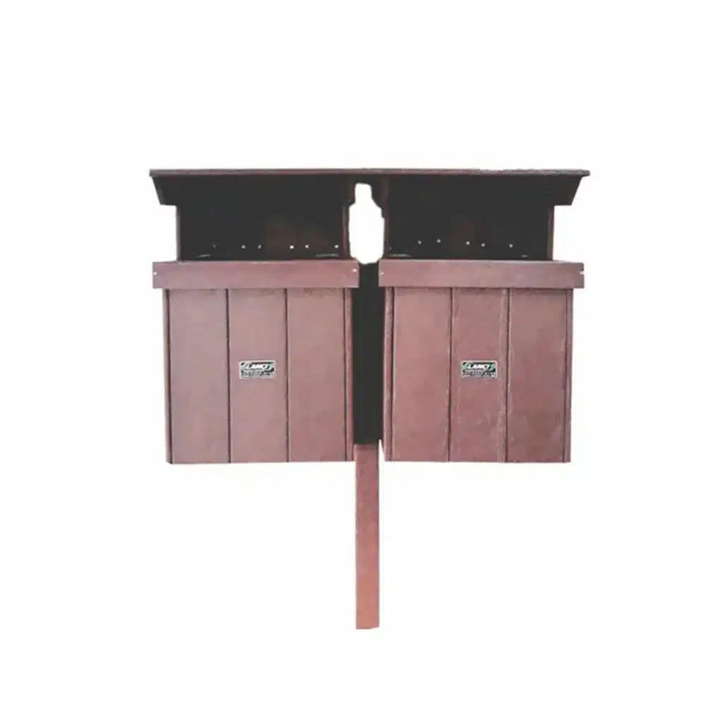 LIXEIRA MADEIRA PLÁSTICA MACIÇA MARROM DUPLA 64 LITROS C/ TAMPA QUADRADA 100% RECICLADA 1,5M / LC-22CT