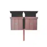 LIXEIRA MADEIRA PLÁSTICA MACIÇA MARROM DUPLA 64 LITROS C/ TAMPA QUADRADA 100% RECICLADA 1,5M / LC-22CT