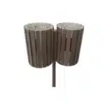 LIXEIRA MADEIRA PLÁSTICA MACIÇA MARROM DUPLA 80 LITROS REDONDA 100% RECICLADA 1,5M / LC-24DC