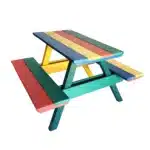 MESA DE PIQUENIQUE EM MADEIRA PLÁSTICA MACIÇA COLORIDA 100% RECICLADA 1M / LC-06C