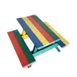 MESA DE PIQUENIQUE EM MADEIRA PLÁSTICA MACIÇA COLORIDA 100% RECICLADA 1M / LC-06C