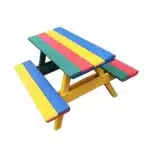 MESA DE PIQUENIQUE EM MADEIRA PLÁSTICA MACIÇA COLORIDA 100% RECICLADA 1M / LC-06C