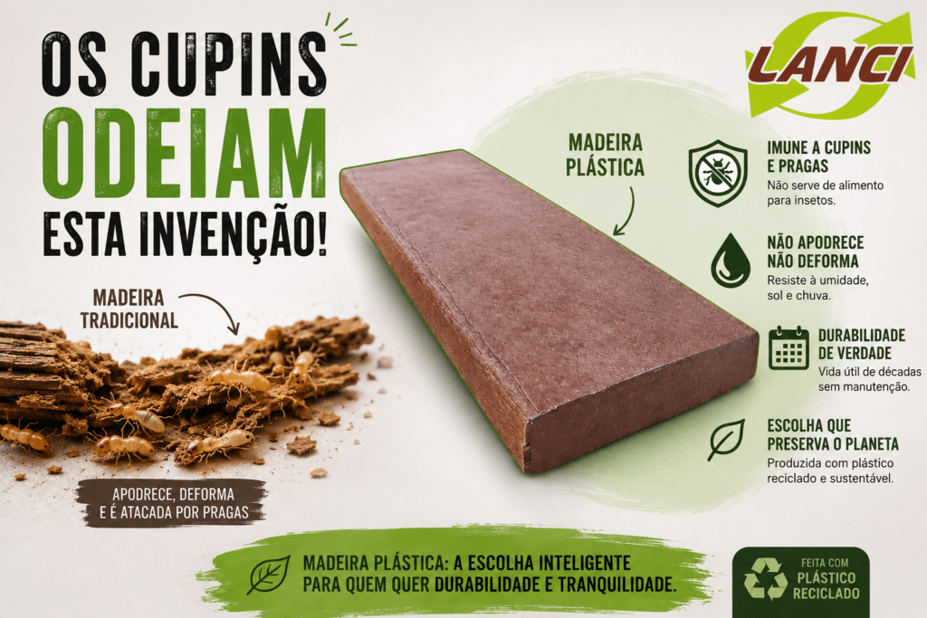 Madeira plástica imune a cupins - Lanci Madeiras Plásticas