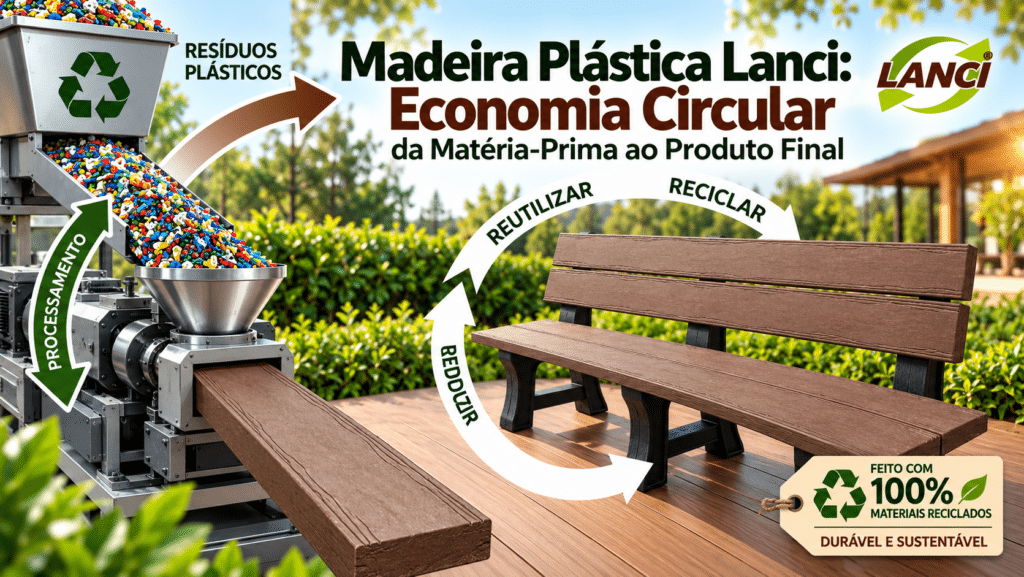 Economia circular e Madeira Plástica Lanci da matéria-prima reciclada ao produto final